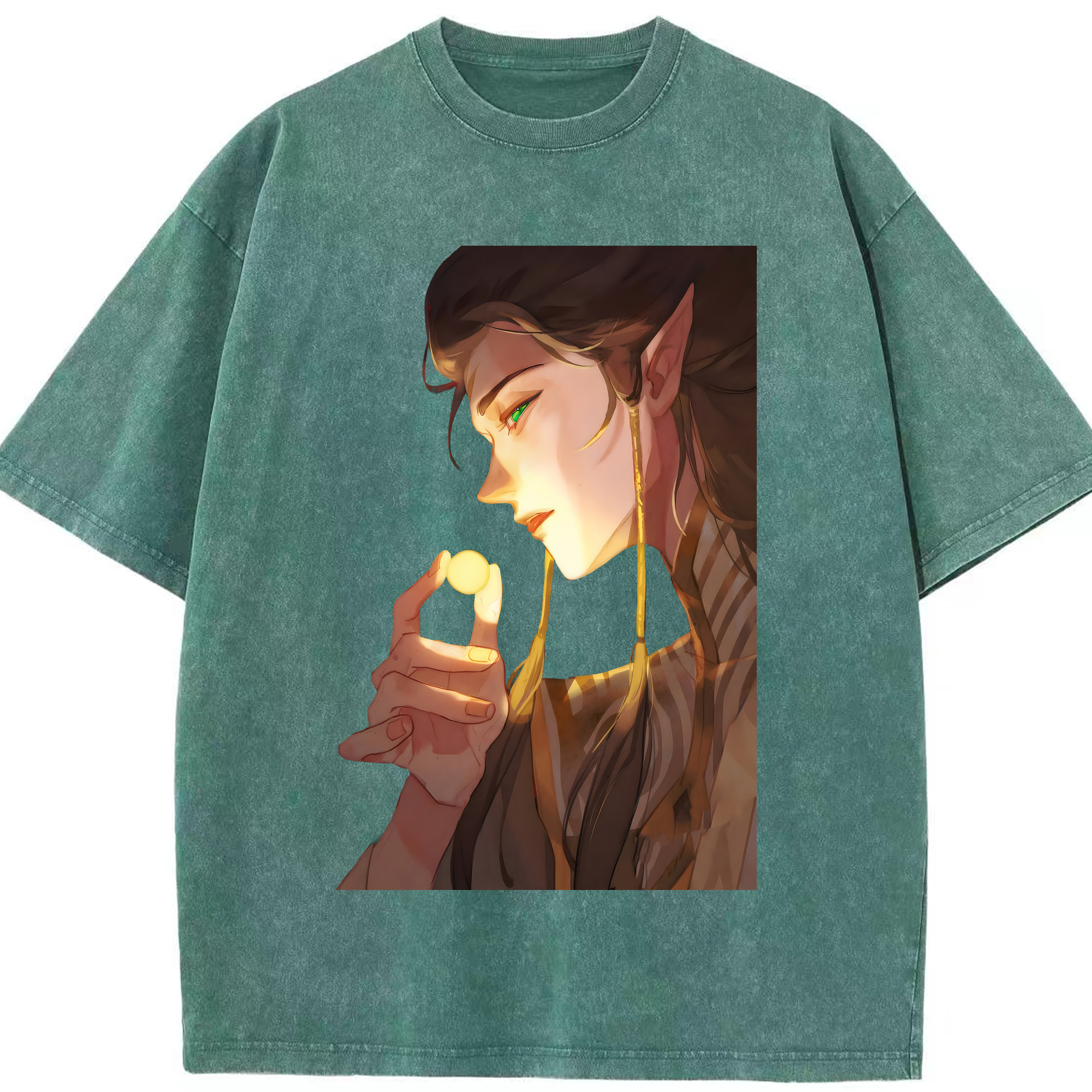 （画像用） Ne Zha 2 ナタ 魔童の大暴れ 綿100% ヴィンテージ風 半袖Tシャツ（フロントプリント）